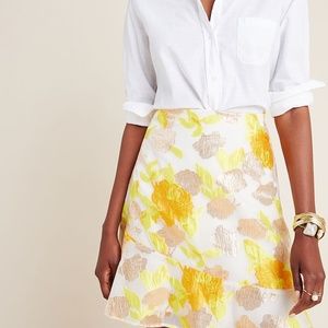 NWT Anthropologie Maeve Faye Flounced Jacquard Mini Skirt